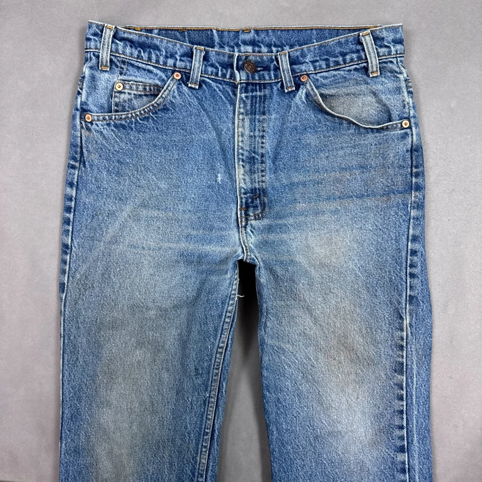 Jeans Levis 517 Vintage Hombre 32x32 Azul Años 90 Naranja Tab Bootcut Hecho en EE. UU. (Tag34x32) Foto 1 de 4