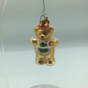 Christopher Radko Departamento 56 Oso de Peluche Dorado Pan de Jengibre Vidrio Adorno de Navidad - Imagen 1 de 8
