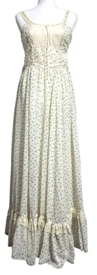 Vintage 70s Gunne Sax By Jessica San Francisco Floral Maxi Dress *READ* With Lac - Image 1 of 4