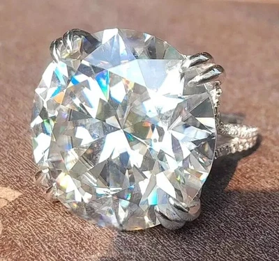 RARO anello solitario con diamanti bianchi trattati certificati 20,55 ct in... - Immagine 1 di 4