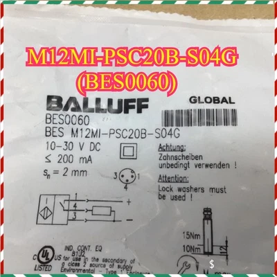 1PC New BALLUFF BES M12MI-PSC20B-S04G (BES0060)Inductive Standard Sensors PNP - Image 1 of 3
