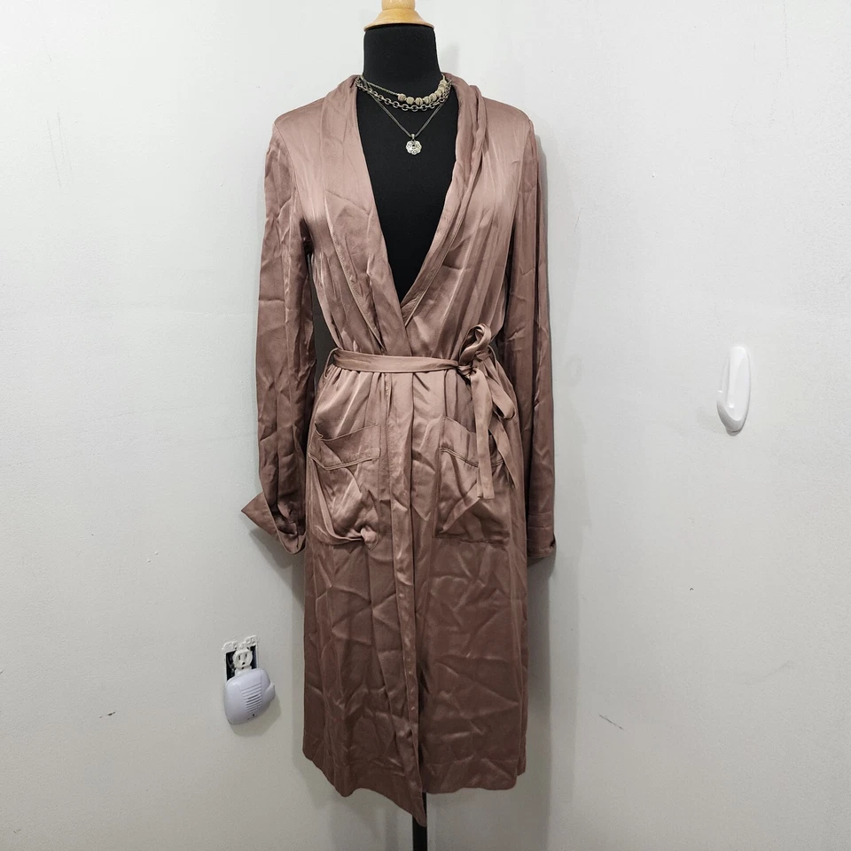 Wilfred Aritzia Durante Duster Jacket Kimono Robe Satin Silk Women's Size XS - Image 1 of 4