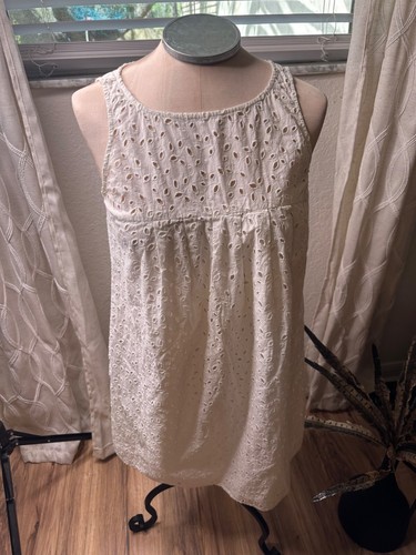 Abito donna Michael Kors 10 cotone occhielli senza maniche primaverile coquette boho euro