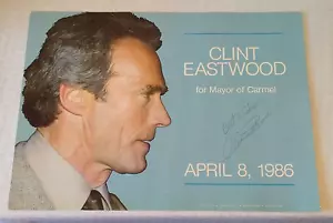 Seltenes Original Clint Eastwood 1986 Bürgermeister Carmel Kalifornien Kampagne Poster 14x24 - Bild 1 von 2
