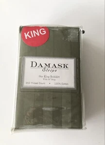 Damast Streifen ein Kingsize-Bett Rock 14" Drop Neu mit Etikett - Bild 1 von 11