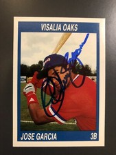 Minnesota Twins JOSE GARCIA autographed 1990 Cal League Visalia Oaks
