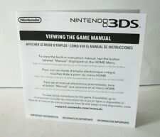 Nintendo 3DS Viewing The Game Manual NO GAME Information Instruction Booklet