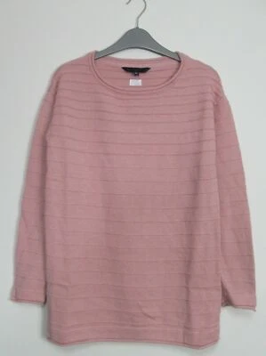 Ladies Ex Crew Clothing Jumper Cotton Pink Knitwear Soft Salcombe Round Neck  - Image 1 of 4