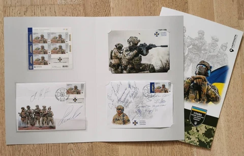 ⚡️ 8 Autographs Booklet Folder FDC Stamp Security Service of Ukraine Malyuk SBU Cover