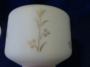 Lámpara Globo/Sombra Vidrio Esmerilado Vintage - Borde Dorado - Diseño Floral - Años 50 - - Imagen 1 de 6