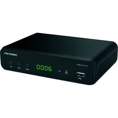 Receptor Metronic TDT ZapBox HD-SP.1 USB DVB-T2 HEVC Botón SOS negro - Imagen 1 de 3