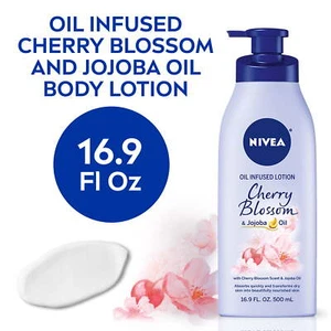 NIVEA Oil Infused Body Lotion, Cherry Blossom and Jojoba Oil, 16.9 Fl Oz - Picture 1 of 12