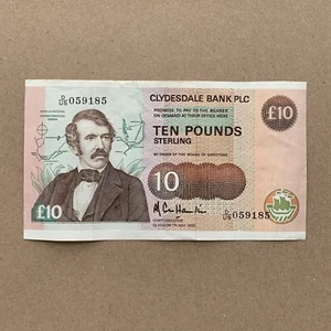 Scotland 10 Pounds Banknote P214 Scottish Currency Rare Paper Money Zambesi - Picture 1 of 3