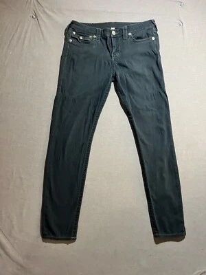 True Religion Leggings Jeans Womens 31x29 Blue Flap Pockets Zip Ladies. - Image 1 of 4