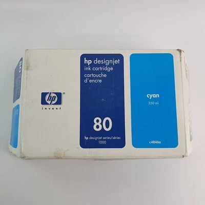 Genuine HP 80 350ml Cyan Designjet 1000 1050c 1055 Ink Cartridge C4846A - Mar 09 - Image 1 of 4