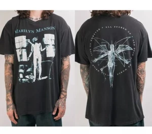 Camiseta unisex negra de 2 lados Marilyn Manson Antichrist Superstar 1996 reimpresión - Imagen 1 de 2