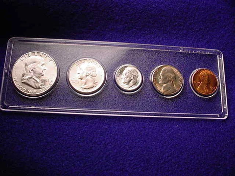1951-S SAN FRANCISCO 5 COIN MINT SET ALL BU COINS 90% SILVER!!    #10 Cover