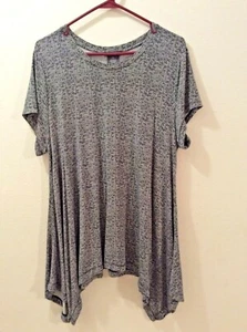 Chelsea & Theodore Kurzarm T-Shirt Oberteil Damen Größe XXL schwarz weiß hoher niedriger Saum - Bild 1 von 9