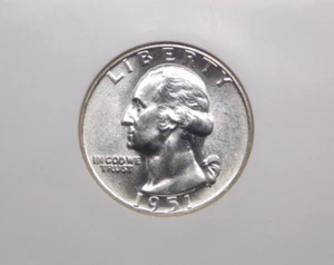 1951 "P" Washington SILVER Quarter 25c NGC MS64 #027 BU Uncirculated ECC&C, Inc. - Picture 1 of 5