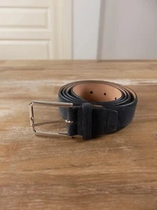 Cinturón de gamuza clásico gris SANTONI talla 110 (se adapta mejor a la talla 43 44 pulgadas cintura) - Imagen 1 de 4