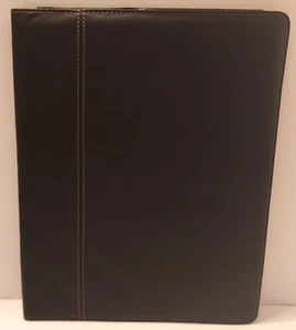 Black Vinyl BINDER w/CALCULATOR and Several Compartments w/Stitching all around! - Picture 1 of 8