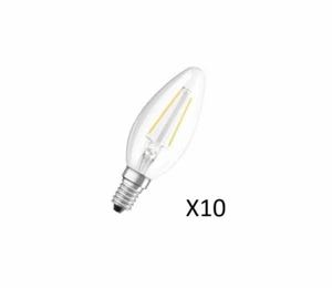 10 Stück OSRAM LED Kerzenlampen 2W(23W) 827 230lm E14 Klar Filament - Bild 1 von 1