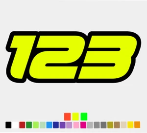 Custom Racing Numbers x3 - Vinyl Stickers Decals Race Motorbike - Picture 1 of 2