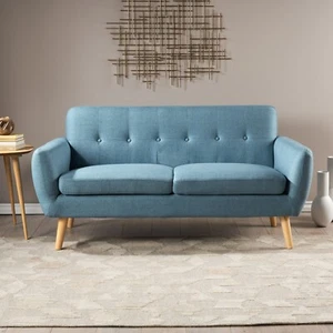 Joseline Mid Century Modern Petite Fabric Sofa - Picture 1 of 25