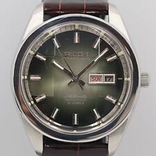 RICOH 041225AB Dynamic Wide Day Date 21 stones AT Green Dial Men's Watch Used
