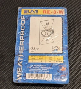 Orbit RE-3-W Weatherproof Receptacle Cover Three 0.5 Inch Thread Holes White - Picture 1 of 2