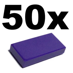 NEW LEGO - TILES - 1 x 2 - Purple Dark tile x 50 - 1x2 smooth flat tiled - Picture 1 of 1