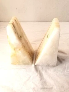 Genuine Onyx Mined Hand Carved Bookends Pakistan Brown Shade Stratum Heavy Lot 2 - Picture 1 of 12