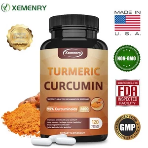 Kurkuma Curcumin Höchste Wirksamkeit 95% 2600mg–BioPerine-Schwarzpfeffer-Extrakt - Bild 1 von 14