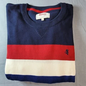Stafford Pullover Sweater Mens  XL Striped Knit Preppy College Red White Blue  - Picture 1 of 8