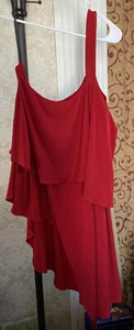 Ladies London Times Red Flounce Dress - Size 14 - Picture 1 of 5