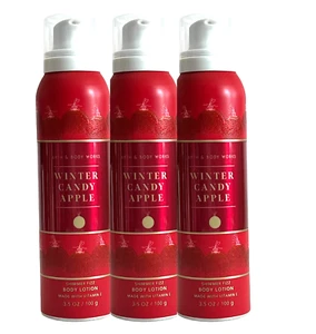 3 BATH & BODY WORKS WINTER CANDY APPLE SHIMMER FIZZ BODY LOTION 3.5 OZ NEW - Picture 1 of 2