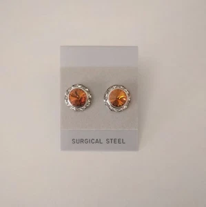PENDIENTES PERFORADOS PEQUEÑOS TOPACIO exhibición de caballos número imanes cristales Rivoli - Imagen 1 de 3