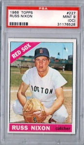 PSA 9 OC MINT 1966 TOPPS #227 RUSS NIXON Boston RED SOX * ONLY 1 RATED HIGHER * - Picture 1 of 2
