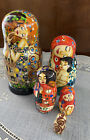 Russian Wooden Nesting Dolls, Golden Design, Gustav Klimt "The kiss"