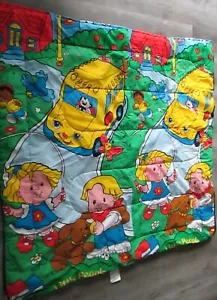 VTG 1999 FISHER PRICE LITTLE PEOPLE REVERSIBLE SLEEPING BAG ALL OVER PRINT L@@K! - Picture 1 of 24