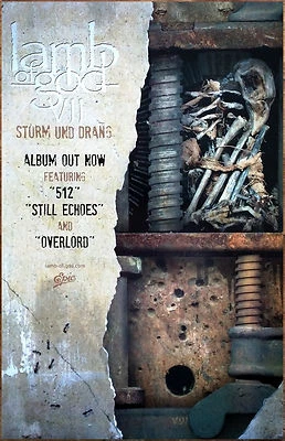 LAMB OF GOD VII: Sturm Und Drang Ltd Ed New RARE Poster! Omens Heavy Metal - Image 1 of 2