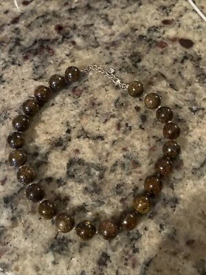 Collar de bola de cuentas de plata esterlina con cuentas de bronce Silpada N1382 .925 grueso Foto 1 de 4