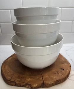Martha Stewart White Porcelain Nesting Mixing Bowl Set Of 3 - Picture 1 of 16