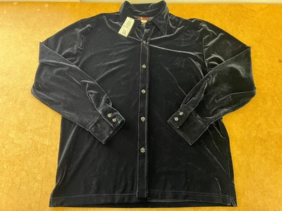 Vtg Hot Topic Morbid Threads Crush Velvet Goth Button Up Shirt SIZE 2XL NWT USA - Image 1 of 4