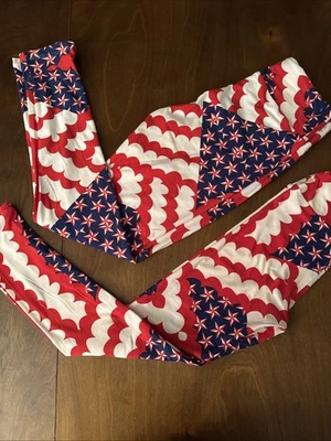 Leggings Lularoe Mommy and Me OS (talla única) y Tween American 4 de julio Foto 1 de 4