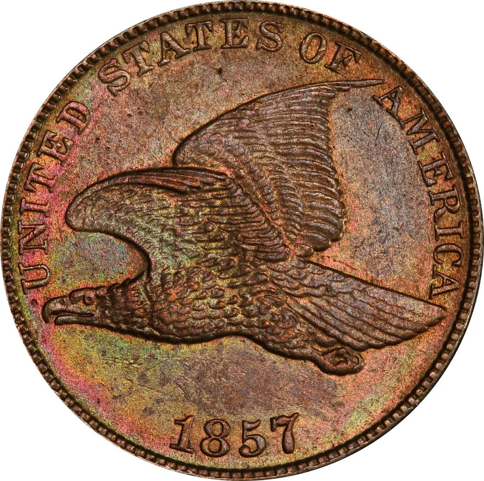 1857 MS62 Flying Eagle Cent, PCGS 42926611 - Image 1 of 4