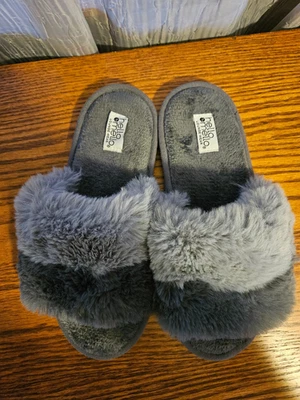 Zapatillas para mujer Hello Mello Cotton Candy Puff talla L/XL (9-10) grises deslizables Foto 1 de 4