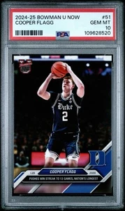 PSA 10 Cooper Flagg Rookie 2024-25 Bowman U Now #51 Pushes Win Streak To 13 RC - Picture 1 of 3
