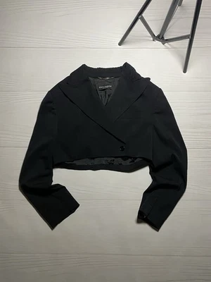 Dolce & Gabbana Double- breasted cropped black blazer L-XL Size Women Luxury - Image 1 of 4