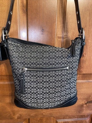 Coach Handbag Purse Soho Hobo F10944 Signature Black Leather Y2K Vintage - Image 1 of 4